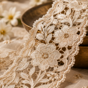 Ivory Floral Cutwork Lace